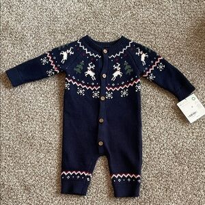 Carter’s Little Planet Organic Holiday Baby Romper with Reindeer Pattern
